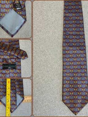 Luca Franzini Italy Silk Horsebit Equestrian Geometric Tie